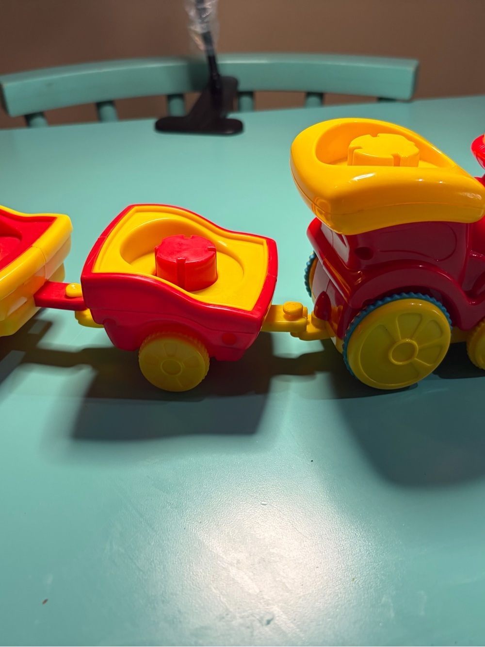 Source Unknown Red and Yellow Pull-Along Toy Train